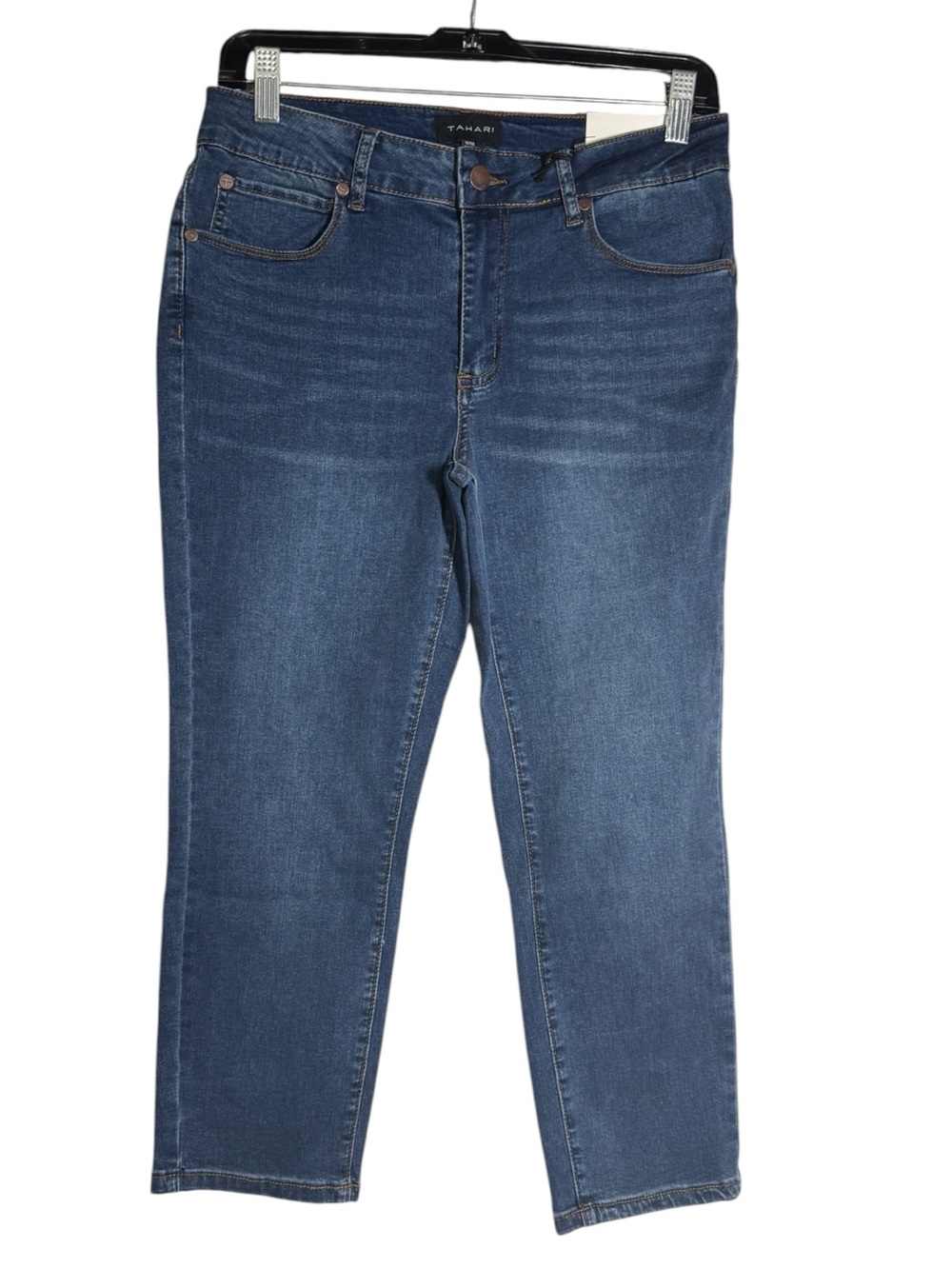 TAHARI Mid Rise Denim Capris Rayon Size 8/29 Dark Blue wash Jean Capris NWT